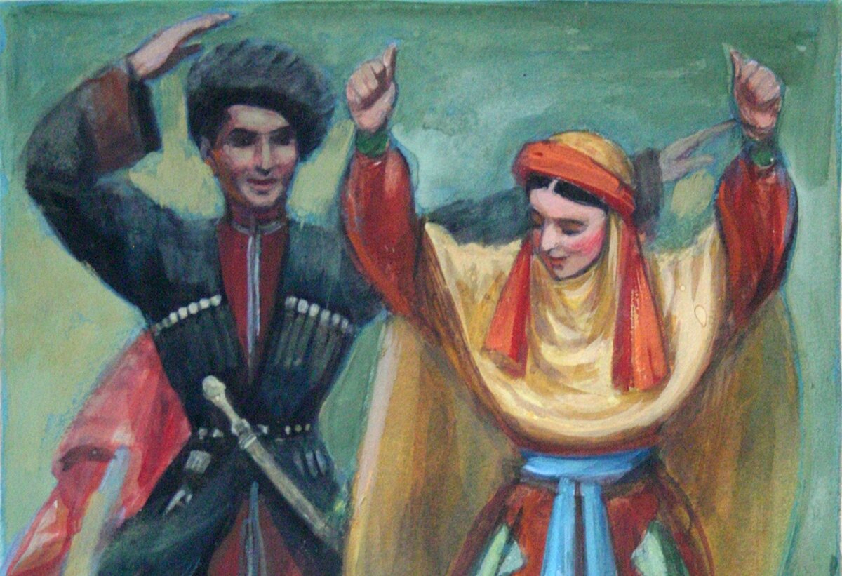 Картина Горянка дагестанского художника